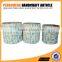 Blue stripe round laundry basket cotton handle