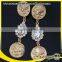 14 gold color hanging women head alloy tassel earring