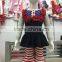 2016 Hot sale new born baby clothes American style kids cotton frocks design flag clothing July 4th red blue