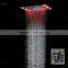 2016 new design 500*360mm shower bath six big led light shower head remote control rainfall hidden shower head