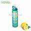 transparent glass water bottle with unique design and food grade silicone sleeve