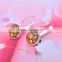 Wholesale Silver Round Glass Connector Jewelry Earrings