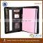 zippered portfolio with metal clip / multi-pocket document holder