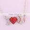 Zinc Alloy Lovely Shiny Crystal Tennis Racket Necklace Sports Jewelry Pendant Necklace