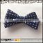 High Quality colorful solid color polyester kids self tie bow tie with colorful trim