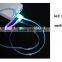 Hot sale for samsung micro usb led light charger cable smiling face led shining cable cord