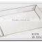 A>< Vintage narrow rectangular frosted brass, sivler, bronze, black,gold glass tray or box:: brass clear shot glass serving tray