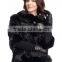 2015 wholesale new style black short real sheep fur coat for women