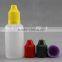 Empty childproof cap 10ml PE dropper bottle for eliquid