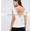 2016 latest design V neck sexy camisole tops , Lace Insert Designer Western Tops images