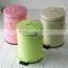 Enamel Antirust Garbage Can Metal Storage Container Trash Bin