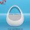 Popular design home decoration white easter ceramic egg basket