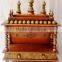 Hand Painted Copper Finish Wooden Temple With 2 Drawers