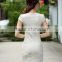 2016 New Style Elegant Chinese Ladies Summer Midi Short Sleeve Cheongsam Dresses