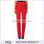 Customized Lady's Apparel Simple Red-color Latest Design Flat Front Skinny Pants(DQM019P)