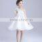 2017 wholesale children one sleeve shoulder dress flowers slashes dresses