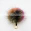 Myfur Natural Dyed Whole Raccoon Skin Fur Made Rainbow Colorful Fur Pom Pom Key Ring Bag Charm