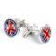 Round Union Jack UK Flag Enamel Cuff Links Men Shirt Cufflinks