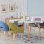 Modern furniture wood legs leisure fiberglass fabric armless dining chair
