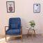 modern Ash wood fabric cushion arm living room lounge chair