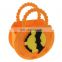 New customized printed Felt trick Treat Tote Bags halloween felt pumpkin candy bag