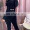 Women Fashion Front Zipper Autumn Winter Long Sleeve Crop Top Outfits Jacket Tracksuits Velvet Two Piece Sets
