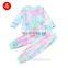 Baby Boy Girls Tie-Dye Clothes Set Autumn Spring Long Sleeve Button O-neck Tops Romper Pants 3Pcs Outfit for Newborn Infant Baby