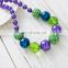 DIY Girl Necklace bracelet 2pcs Set Green Purple Chunky bubble beads Children boutique Jewelry Sets Gift