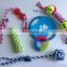 Manufactory Wholesale TPR Durable Knot Cotton Rope Chew Pet Dog Ball Toy Set Packs For Dogs With Ball