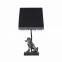 Wholesale square black lamp shade animal base bedside lamp modern silver resin table lamp for hotel decor