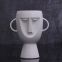 Matte White Modern Simple People Face With Ear Jingdezhen Ceramic Vase For Hotel Soft Decor