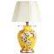 Chinese style flower and bird pattern ceramic table lamp hotel table lamp