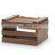 Antique Brown Wooden Crate Storage Box with Lid