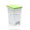 Eco-friendly big size outdoor rectangular recycle plastic pedal garbage can with colorful lid
