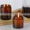 DIY bulk custom box eco engravable metal aluminum lid 4oz unique mini empty clear amber glass candle container