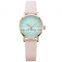SHENGKE Elegant Lady Soft Leather Band Quartz Alloy Case Mineral Crystal Glass Watch K8018L Waterproof Stainless Steel Caseback