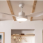 47 inch variable frequency ceiling fan light, three color dimming, restaurant with light fan