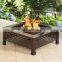 Natural Slate Tile Square Wood Burning Fire Pit Table