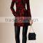 Women Winter Red Jacquard Classic Cotton Trench Coat