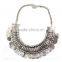 Vintage silver&gold plated coin tassel statement necklace elegant jewelry