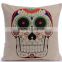 Soft Linen Cotton material Pillow case for car sofa home decor customized cushion cover case skull printed