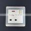 G series hot sell UK type socket, England standard socket with switch stainless steel socket