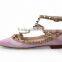 Purple patent leather watercolor ballet flats genuine leather shoes upper flat shoe woman