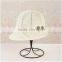 QXSH0061B White straw hat for women Summer hollow out beach fedora cloche