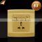 BS standard PC 3 pin MF wall socket with USB changer Gold color