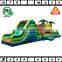 big custom tropical island jump and slide obstacle course playhouse, used inflatable obctacle course explorer prices for sale