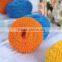 Polyester fiber scourer in red/green /yellow ,spiral scourer/kitchen cleaning tool/ factory item