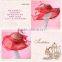 3 Layer Sinamay Organza Church Hats Of Red Color Match With Dress