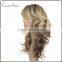 lace front blonde mixed color wig high temperature wavy curly synthetic wig for women