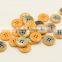 Customized engraved plastic and natural shell combination button